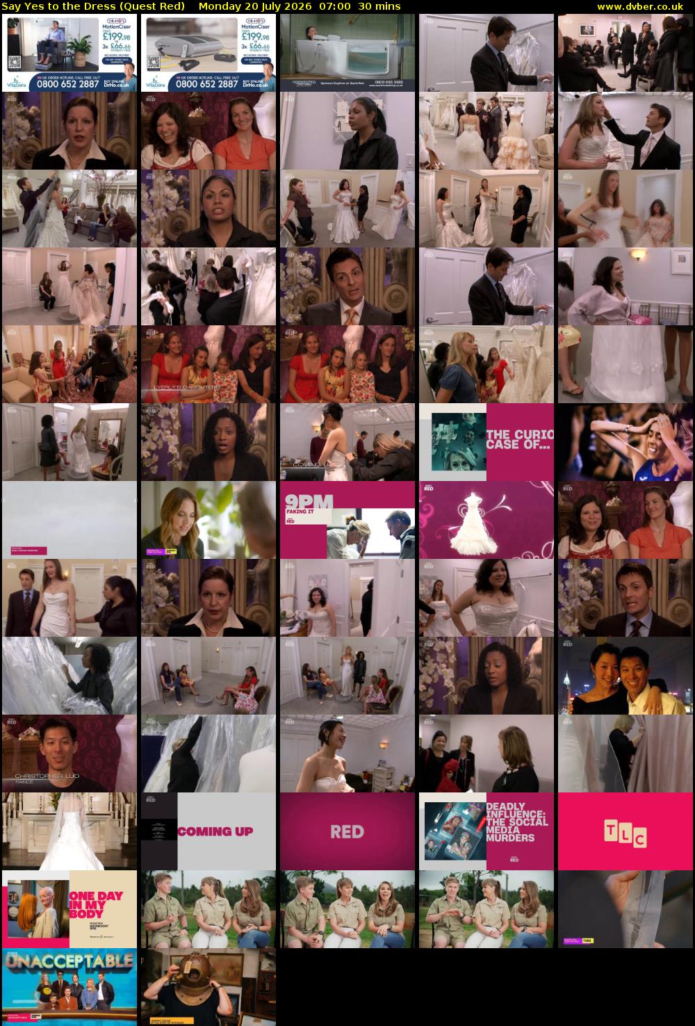 Say Yes to the Dress (Quest Red) Monday 20 July 2026 07:00 - 07:30