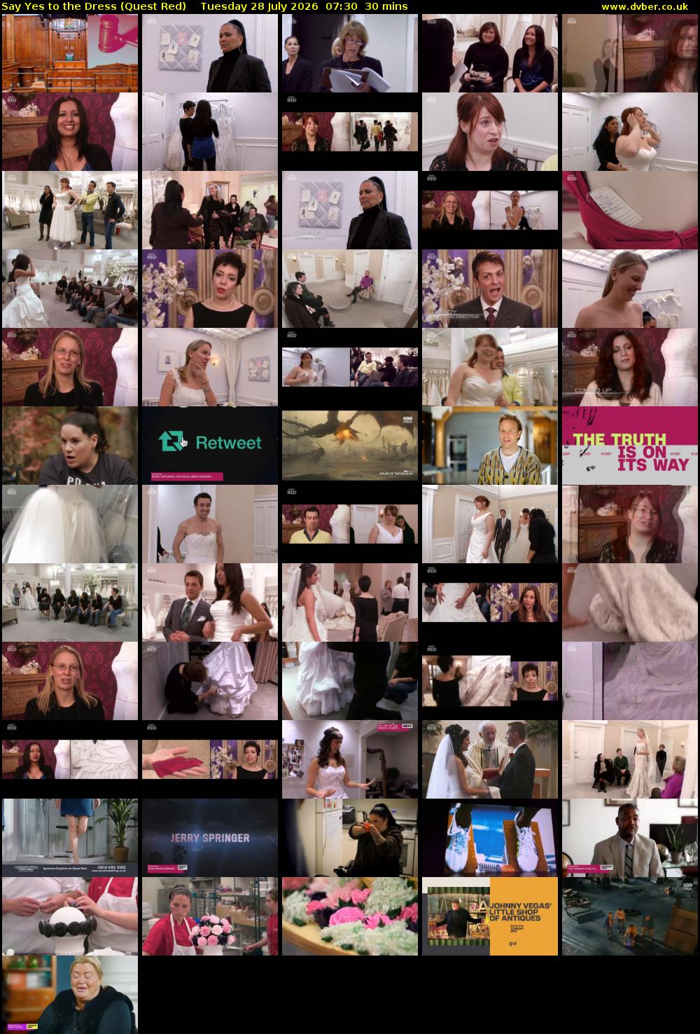 Say Yes to the Dress (Quest Red) Tuesday 28 July 2026 07:30 - 08:00