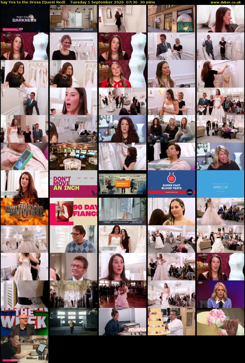 Say Yes to the Dress (Quest Red) Tuesday 1 September 2026 07:30 - 08:00