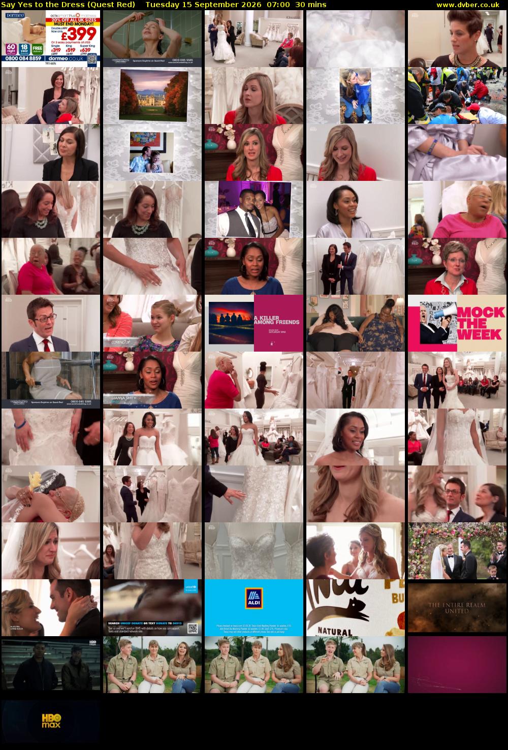 Say Yes to the Dress (Quest Red) Tuesday 15 September 2026 07:00 - 07:30
