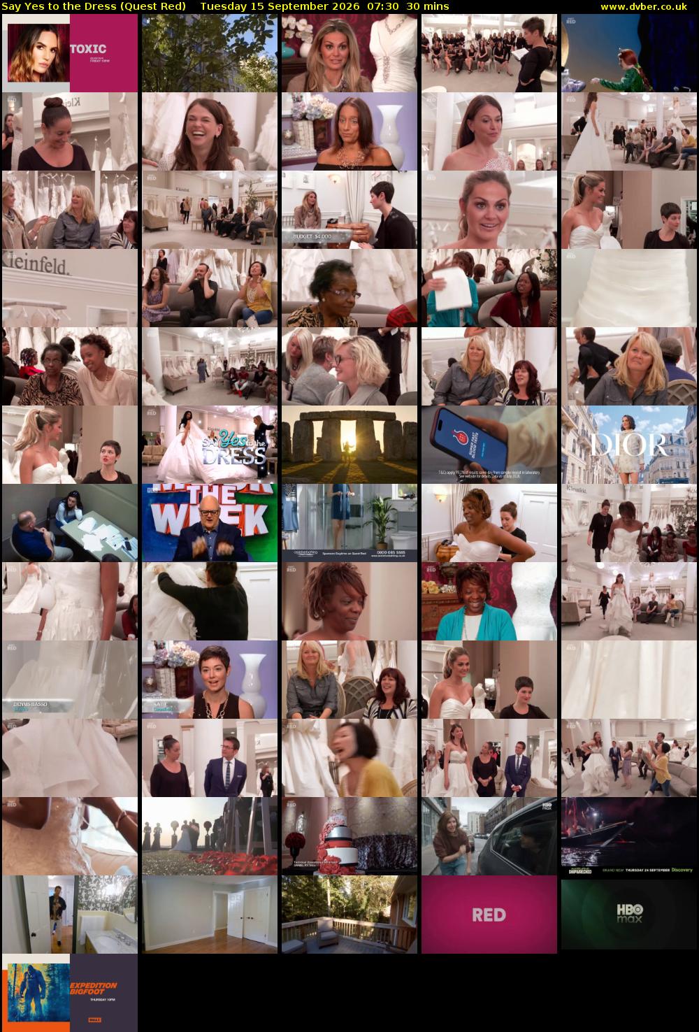 Say Yes to the Dress (Quest Red) Tuesday 15 September 2026 07:30 - 08:00