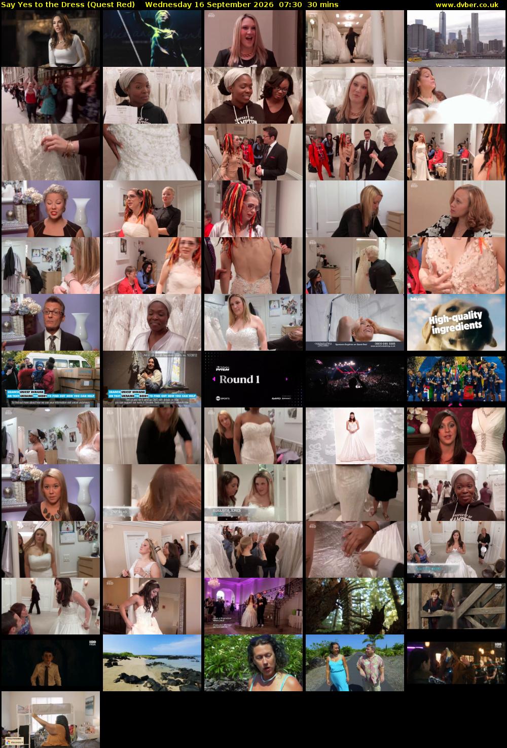 Say Yes to the Dress (Quest Red) Wednesday 16 September 2026 07:30 - 08:00