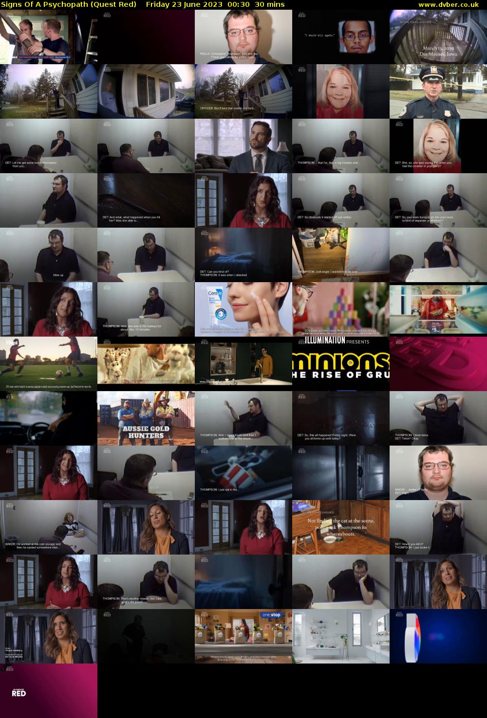 Signs Of A Psychopath (Quest Red) Friday 23 June 2023 00:30 - 01:00