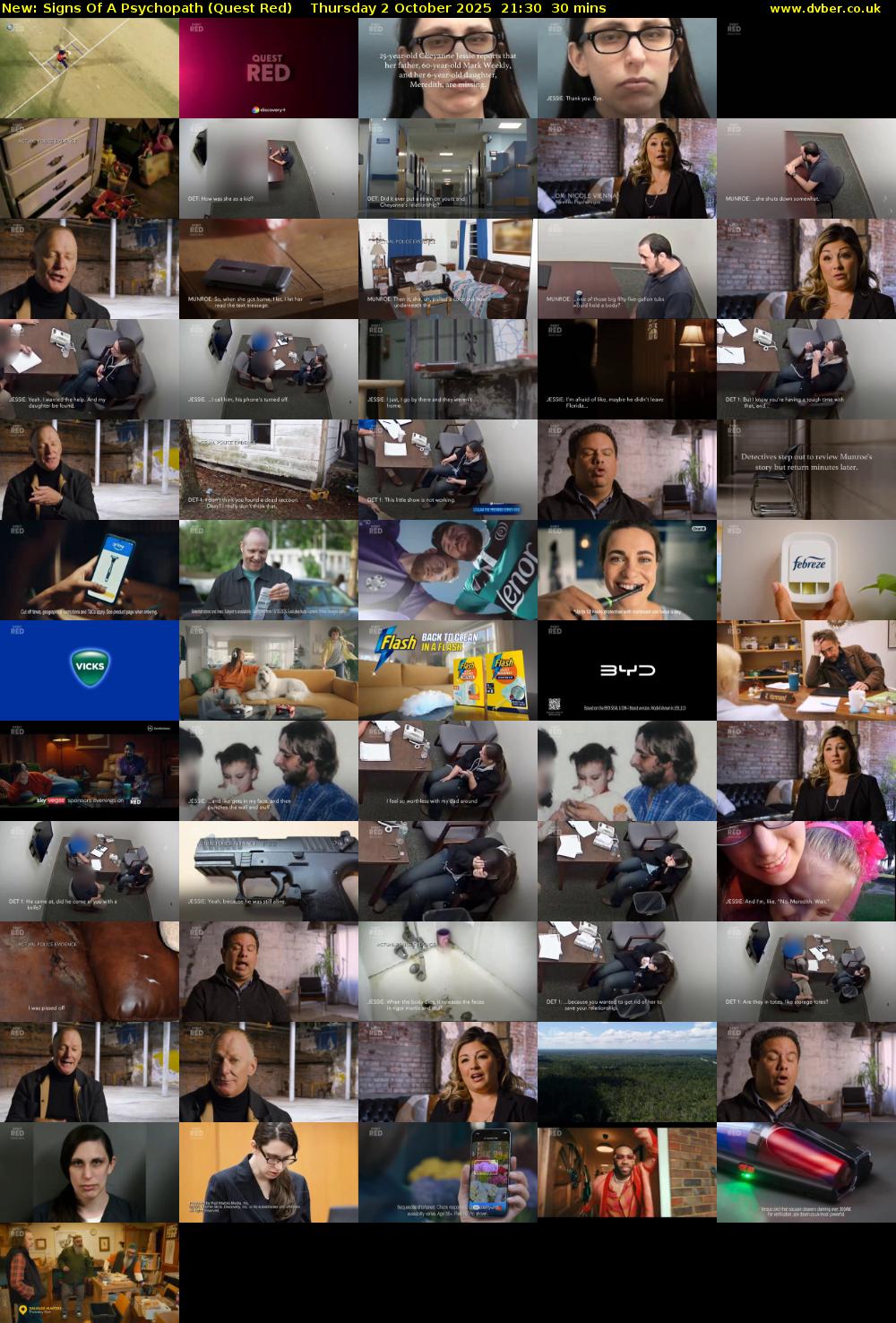 Signs Of A Psychopath (Quest Red) Thursday 2 October 2025 21:30 - 22:00