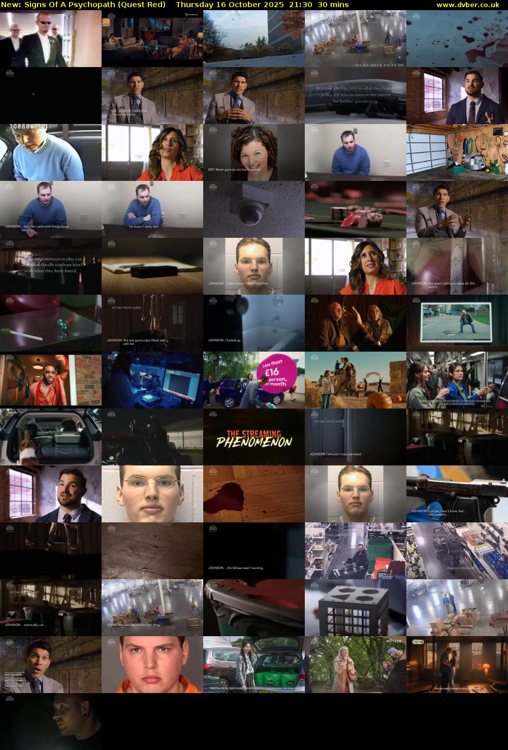 Signs Of A Psychopath (Quest Red) Thursday 16 October 2025 21:30 - 22:00