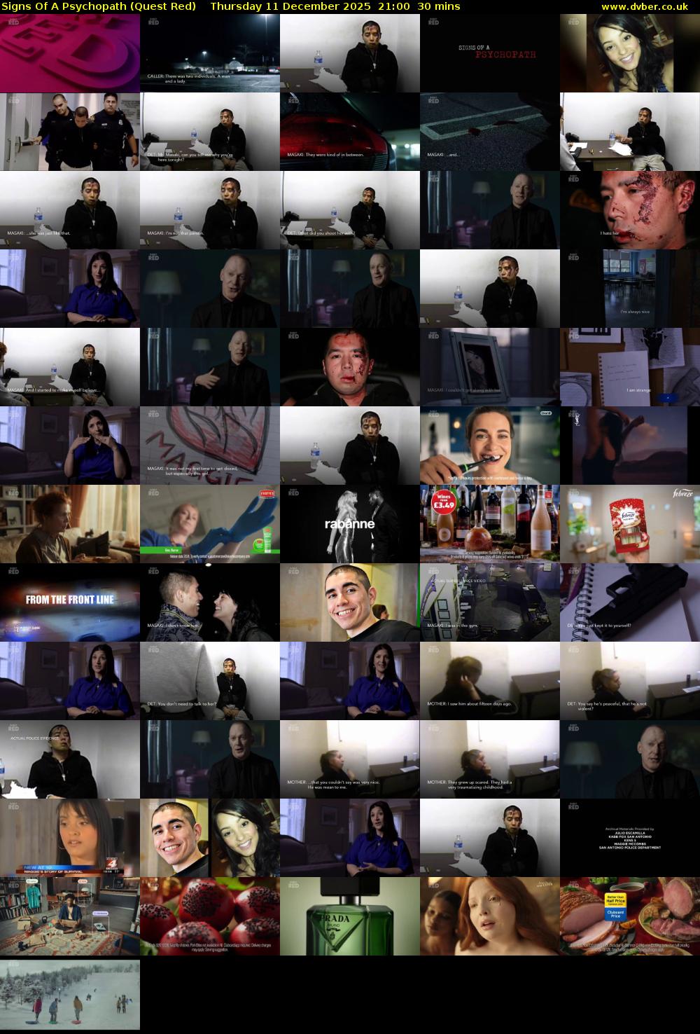 Signs Of A Psychopath (Quest Red) Thursday 11 December 2025 21:00 - 21:30