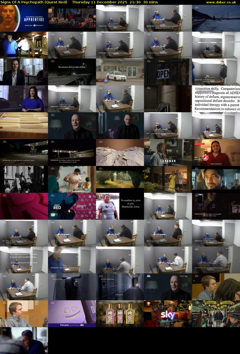 Signs Of A Psychopath (Quest Red) Thursday 11 December 2025 21:30 - 22:00