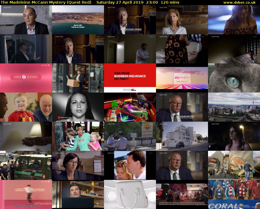 The Madeleine McCann Mystery (Quest Red) Saturday 27 April 2019 23:00 - 01:00