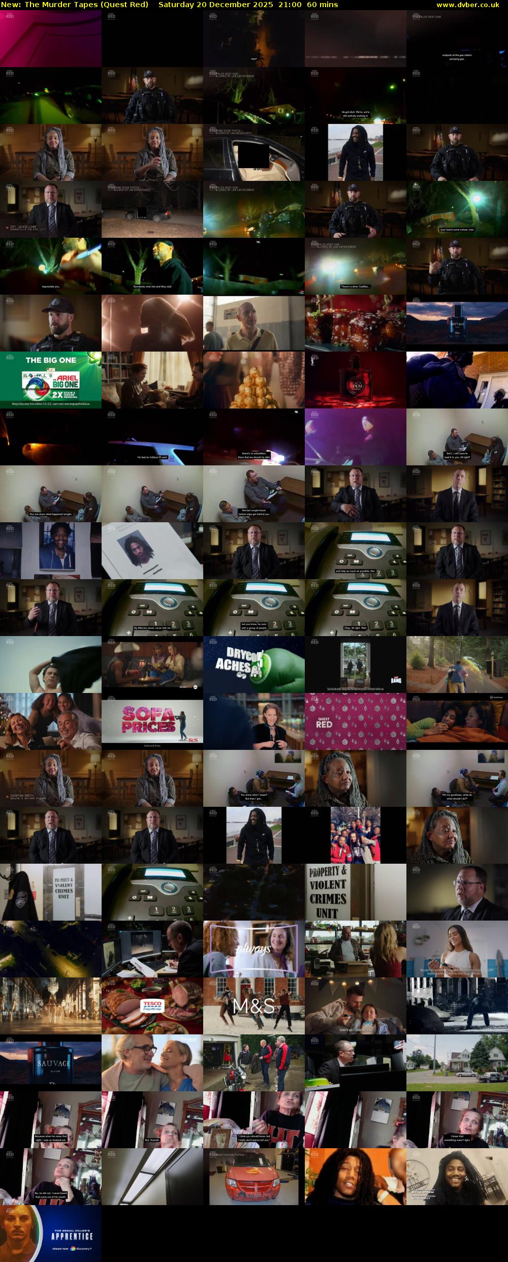 The Murder Tapes (Quest Red) Saturday 20 December 2025 21:00 - 22:00