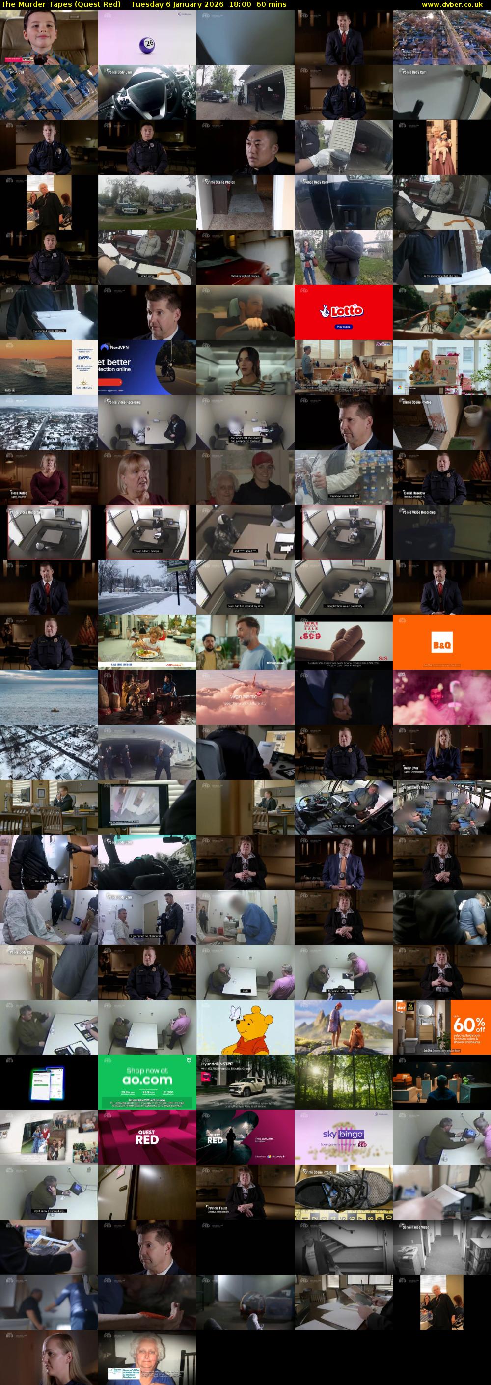 The Murder Tapes (Quest Red) Tuesday 6 January 2026 18:00 - 19:00