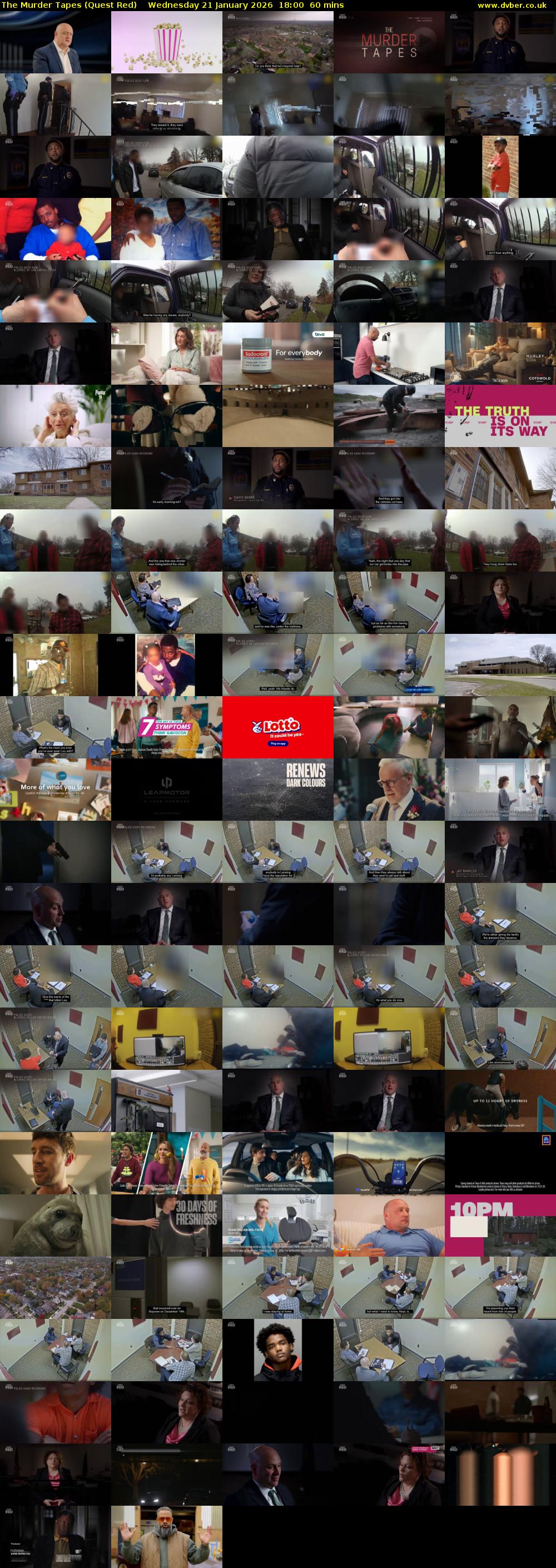 The Murder Tapes (Quest Red) Wednesday 21 January 2026 18:00 - 19:00