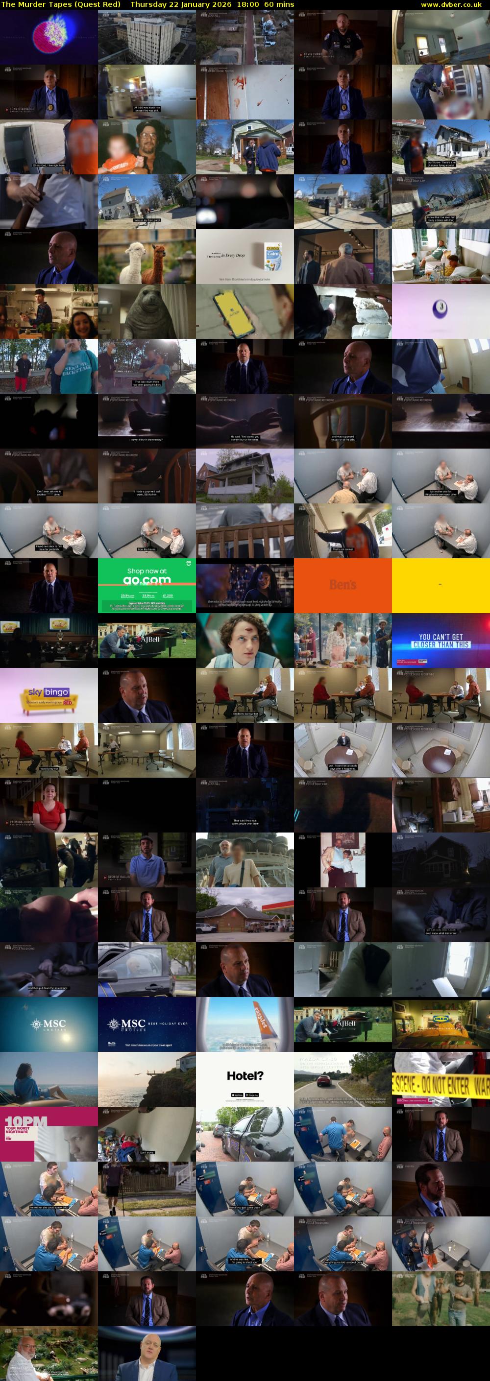 The Murder Tapes (Quest Red) Thursday 22 January 2026 18:00 - 19:00