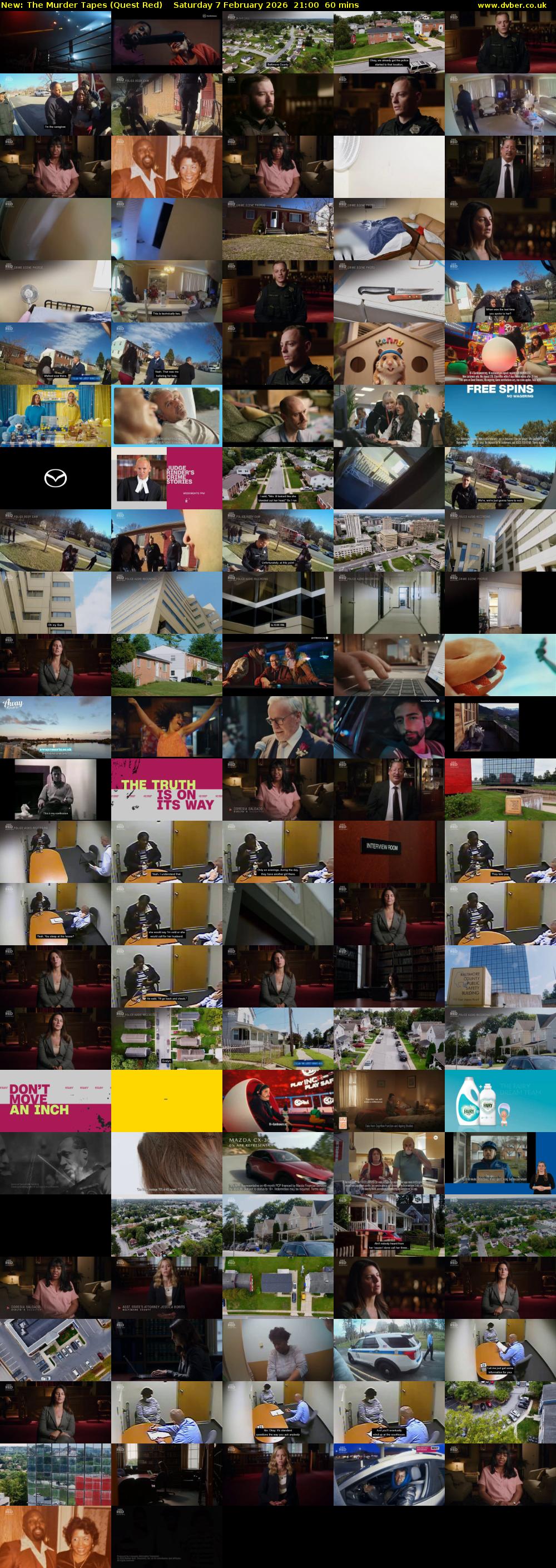 The Murder Tapes (Quest Red) Saturday 7 February 2026 21:00 - 22:00