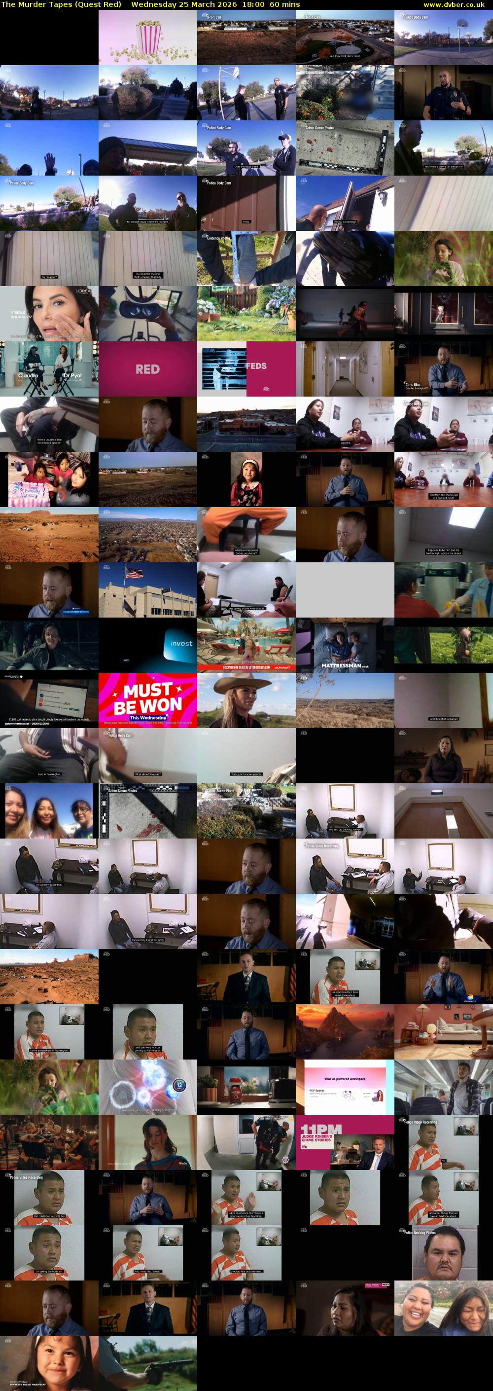 The Murder Tapes (Quest Red) Wednesday 25 March 2026 18:00 - 19:00