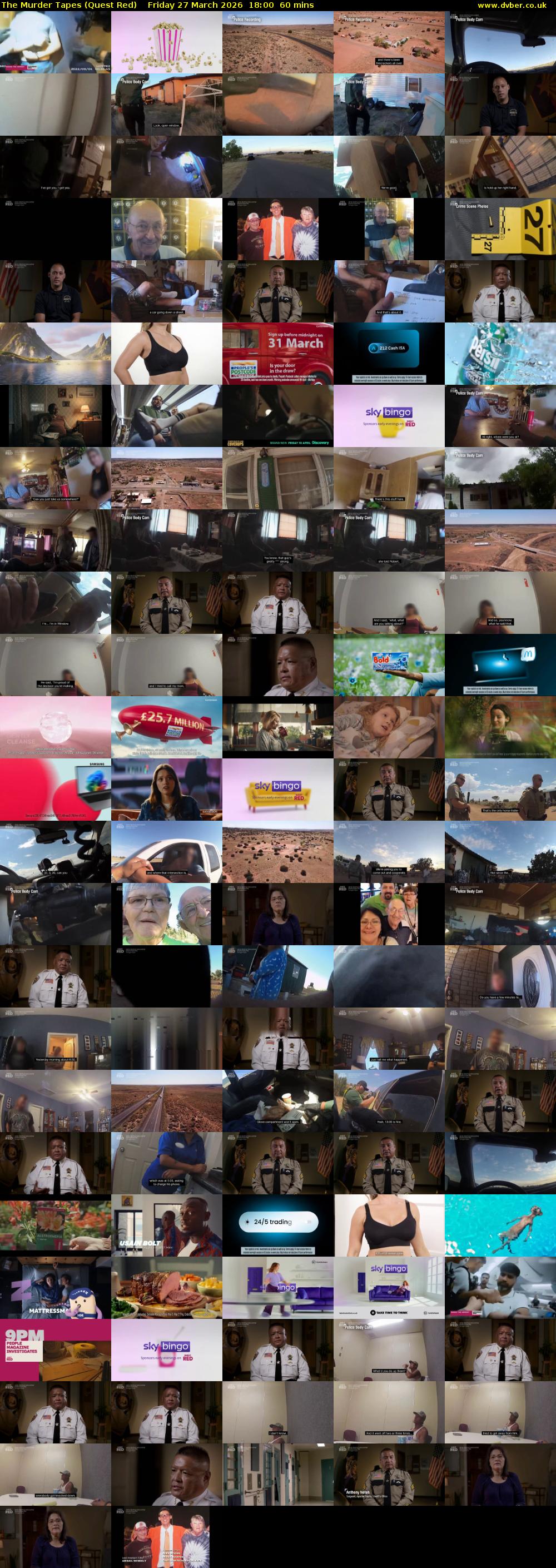 The Murder Tapes (Quest Red) Friday 27 March 2026 18:00 - 19:00