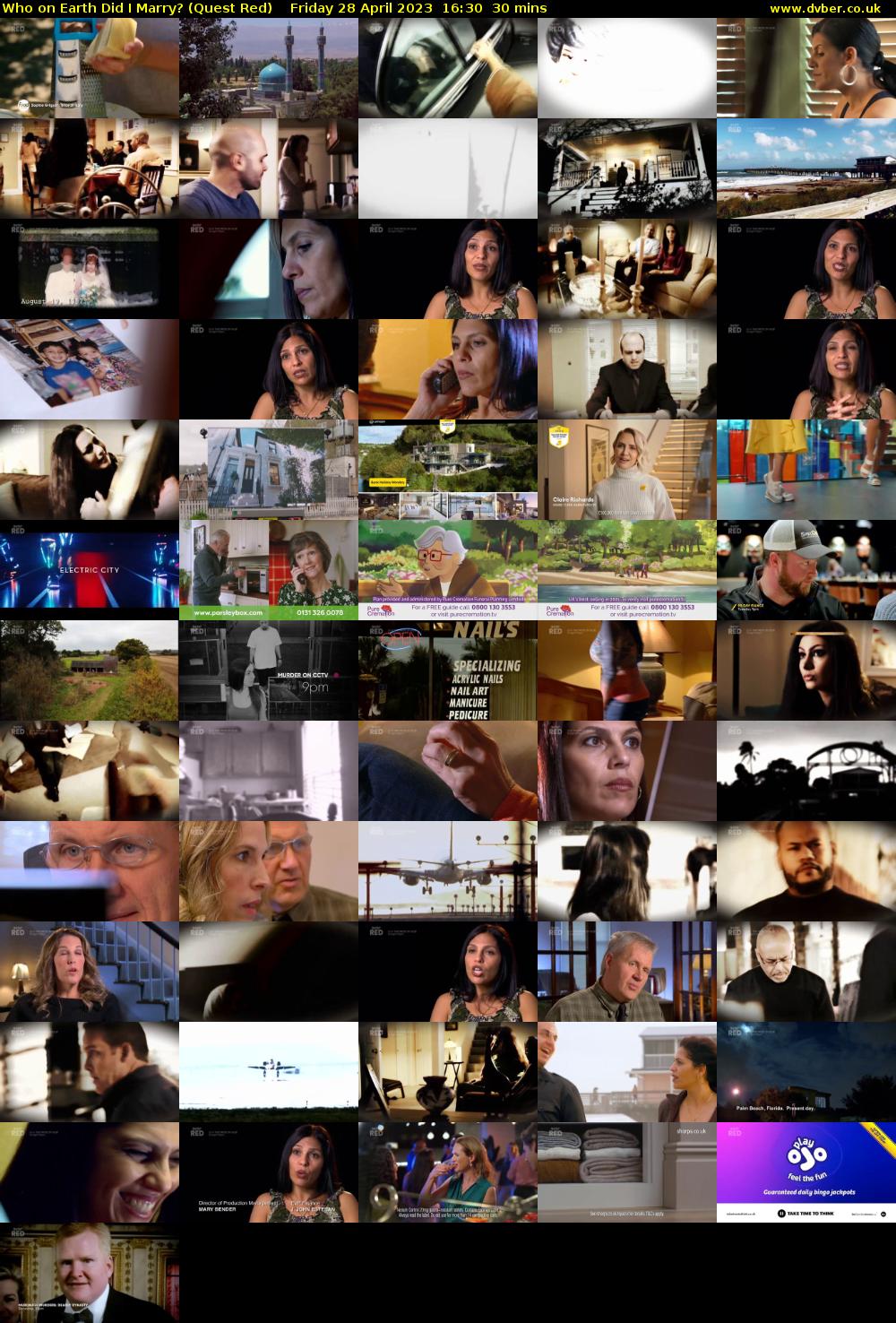 Who on Earth Did I Marry? (Quest Red) Friday 28 April 2023 16:30 - 17:00