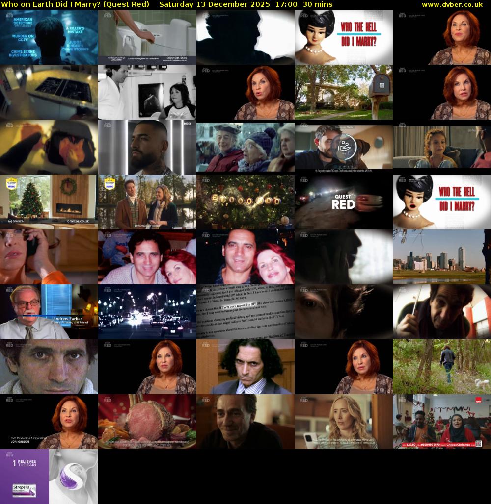 Who on Earth Did I Marry? (Quest Red) Saturday 13 December 2025 17:00 - 17:30