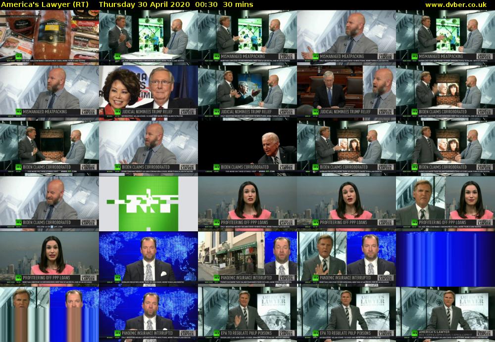 America's Lawyer (RT) Thursday 30 April 2020 00:30 - 01:00