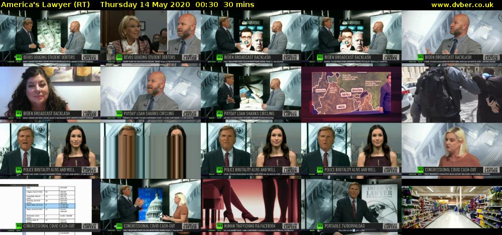 America's Lawyer (RT) Thursday 14 May 2020 00:30 - 01:00