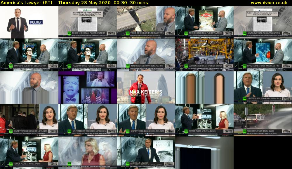 America's Lawyer (RT) Thursday 28 May 2020 00:30 - 01:00