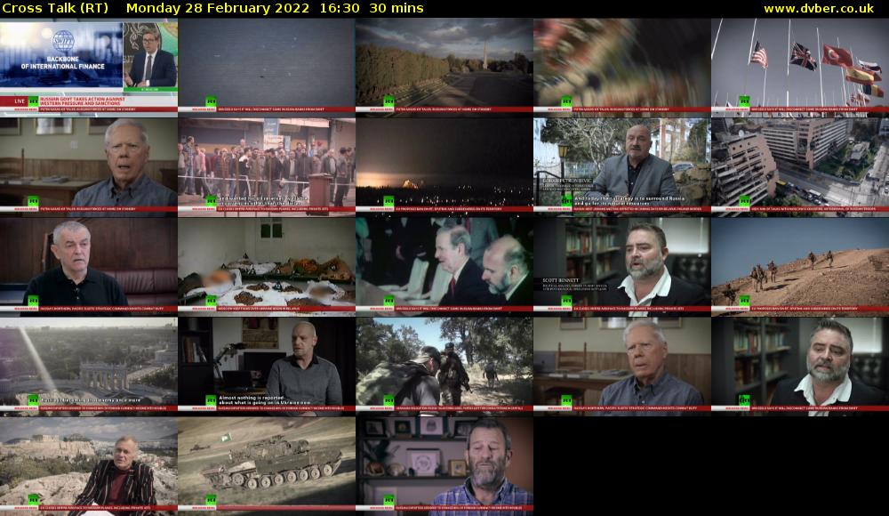 Cross Talk (RT) Monday 28 February 2022 16:30 - 17:00