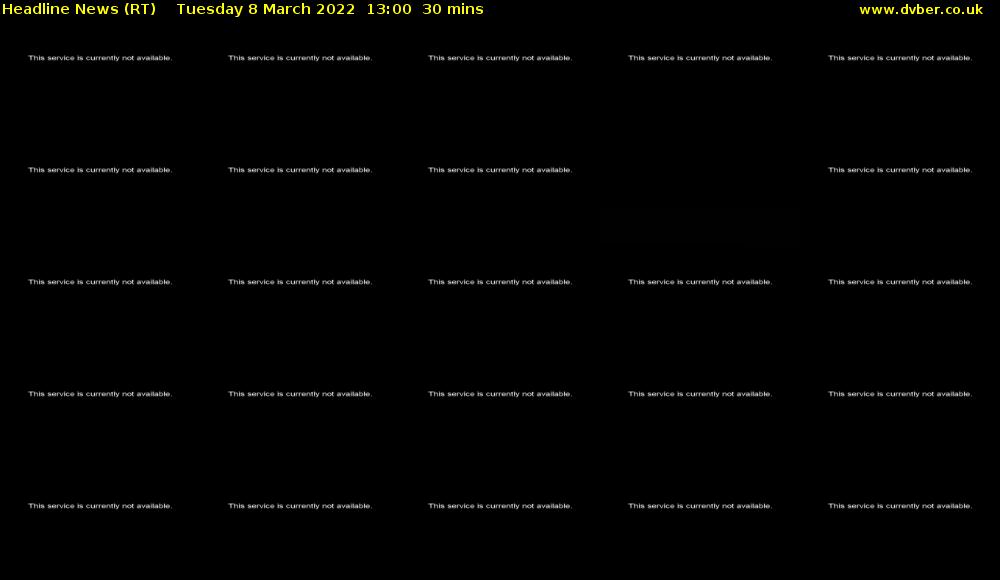 Headline News (RT) Tuesday 8 March 2022 13:00 - 13:30