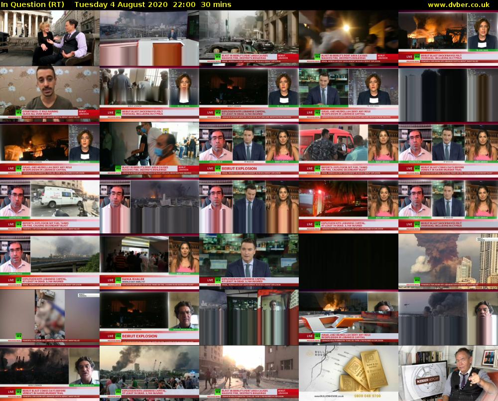 In Question (RT) Tuesday 4 August 2020 22:00 - 22:30