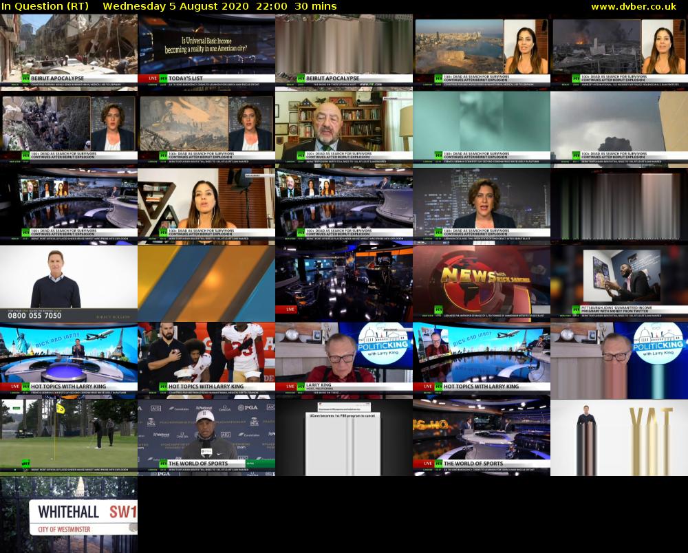 In Question (RT) Wednesday 5 August 2020 22:00 - 22:30