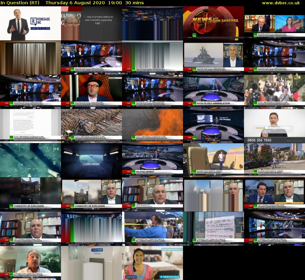 In Question (RT) Thursday 6 August 2020 19:00 - 19:30