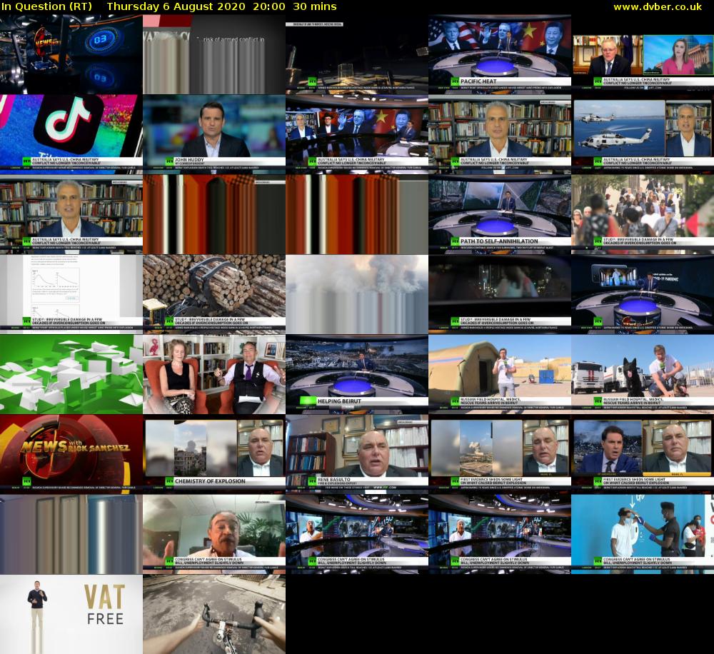 In Question (RT) Thursday 6 August 2020 20:00 - 20:30