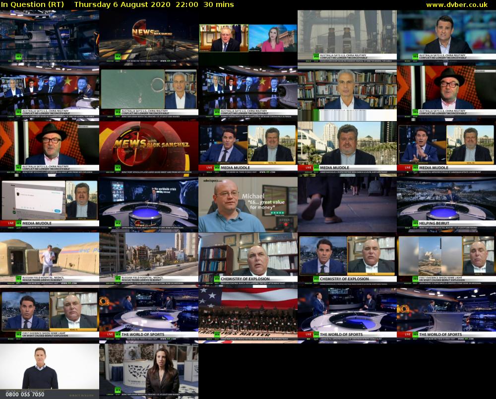 In Question (RT) Thursday 6 August 2020 22:00 - 22:30
