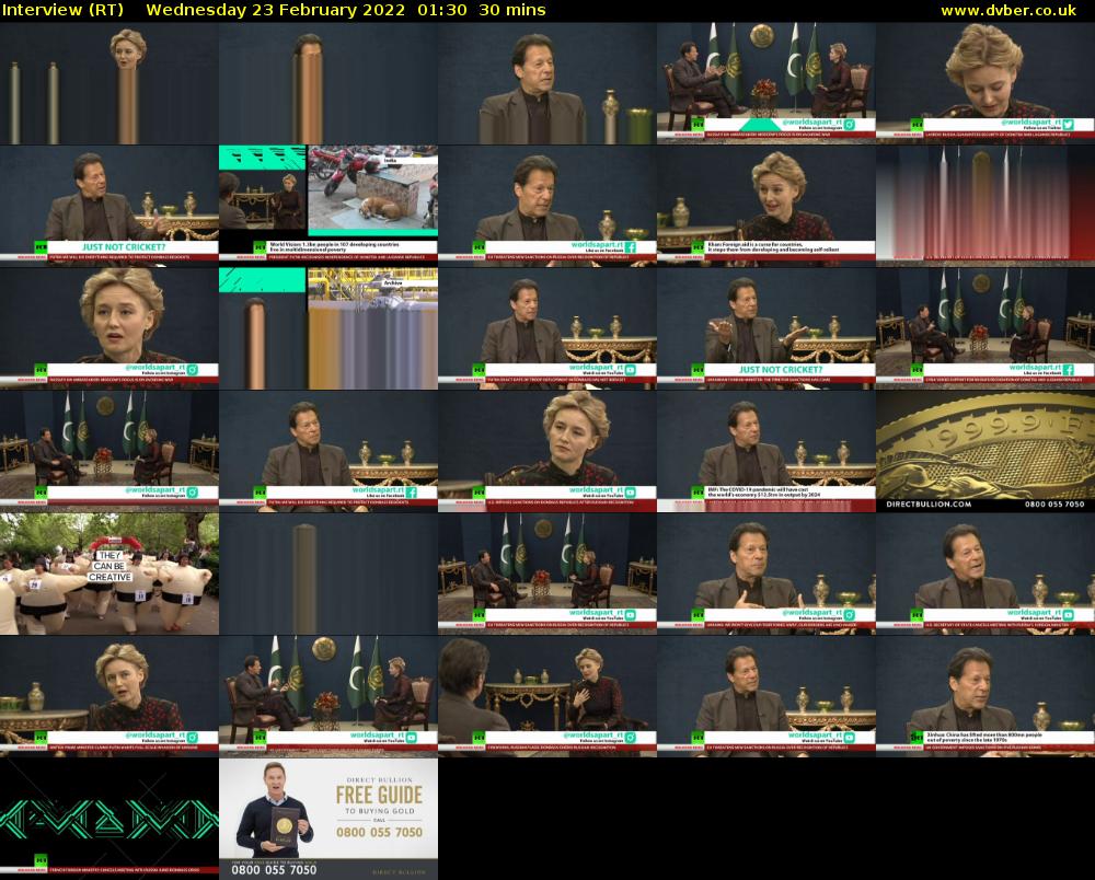 Interview (RT) Wednesday 23 February 2022 01:30 - 02:00