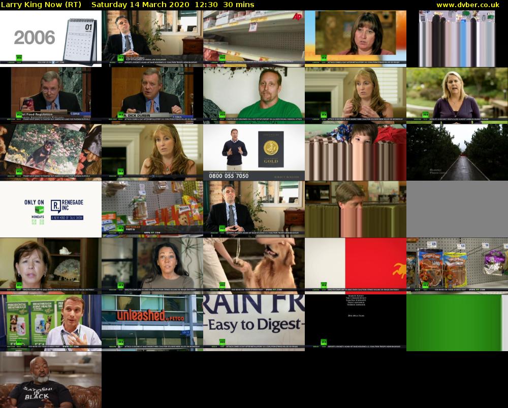 Larry King Now (RT) Saturday 14 March 2020 12:30 - 13:00