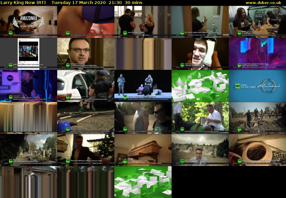 Larry King Now (RT) Tuesday 17 March 2020 21:30 - 22:00