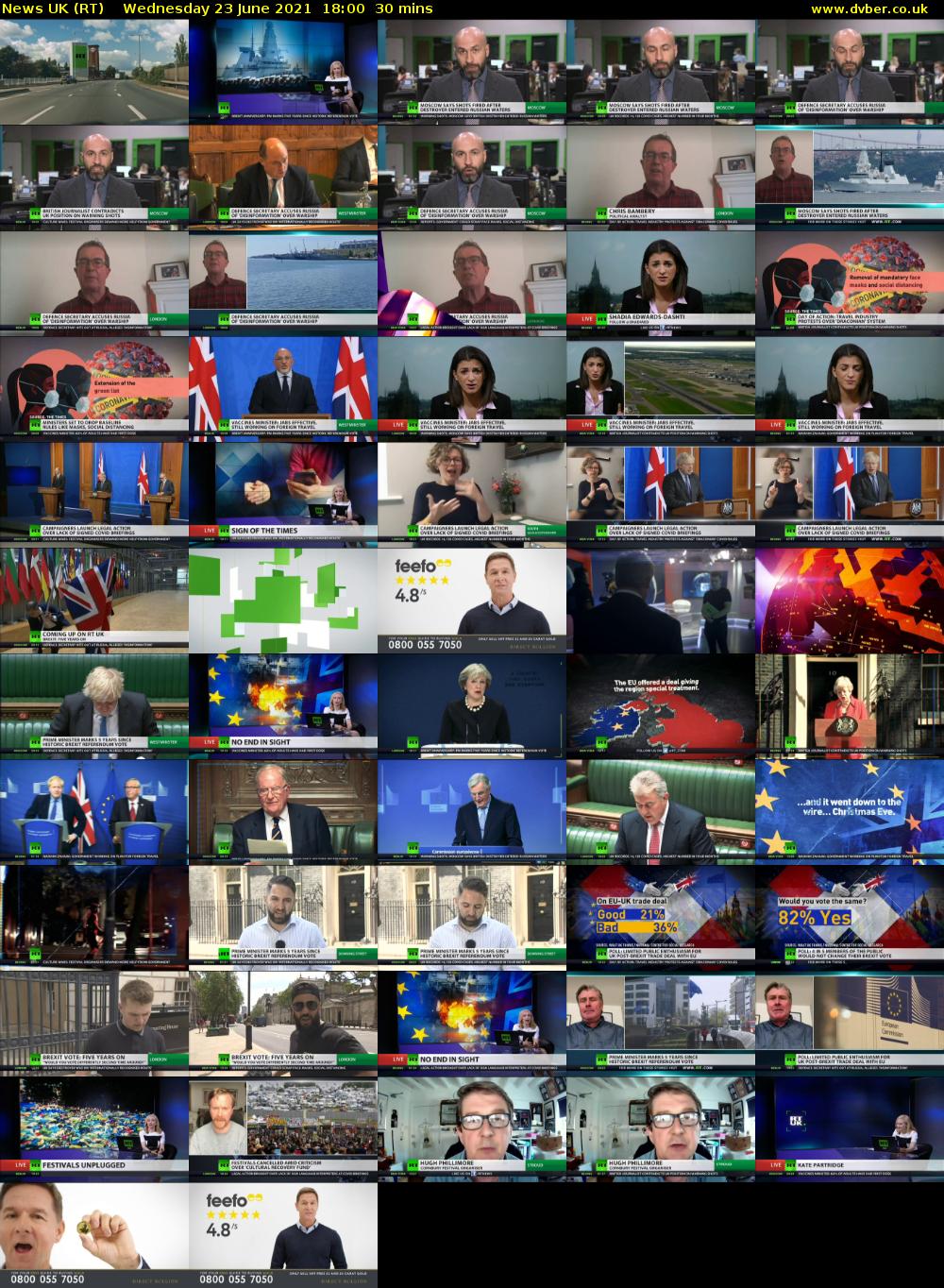 News UK (RT) Wednesday 23 June 2021 18:00 - 18:30