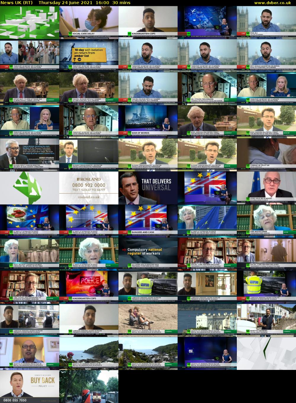 News UK (RT) Thursday 24 June 2021 16:00 - 16:30