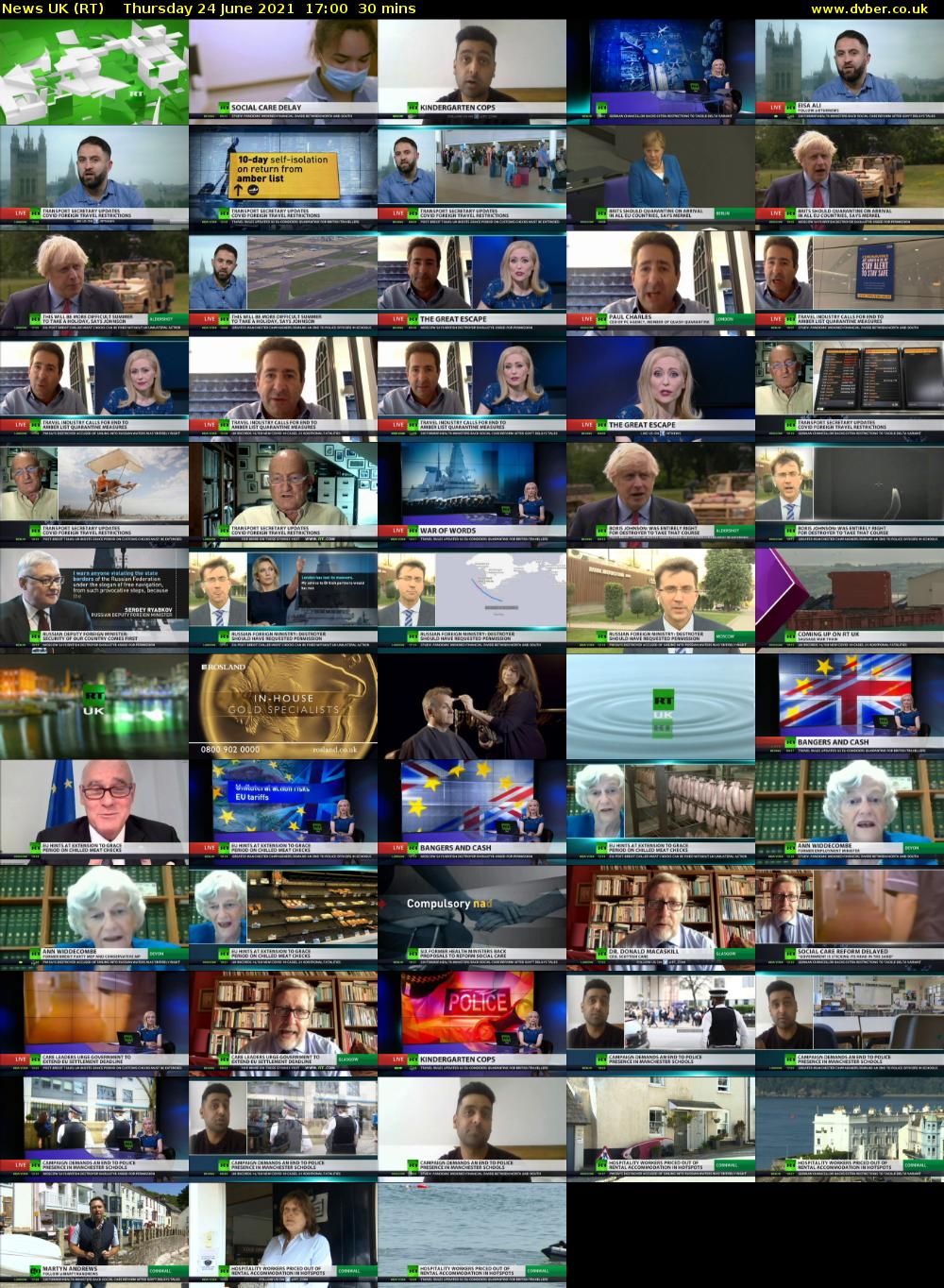 News UK (RT) Thursday 24 June 2021 17:00 - 17:30
