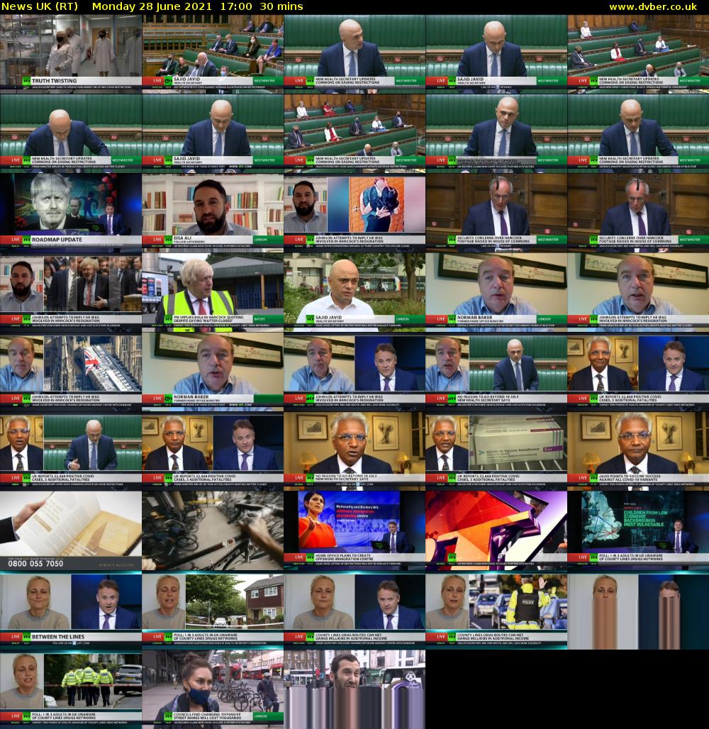 News UK (RT) Monday 28 June 2021 17:00 - 17:30