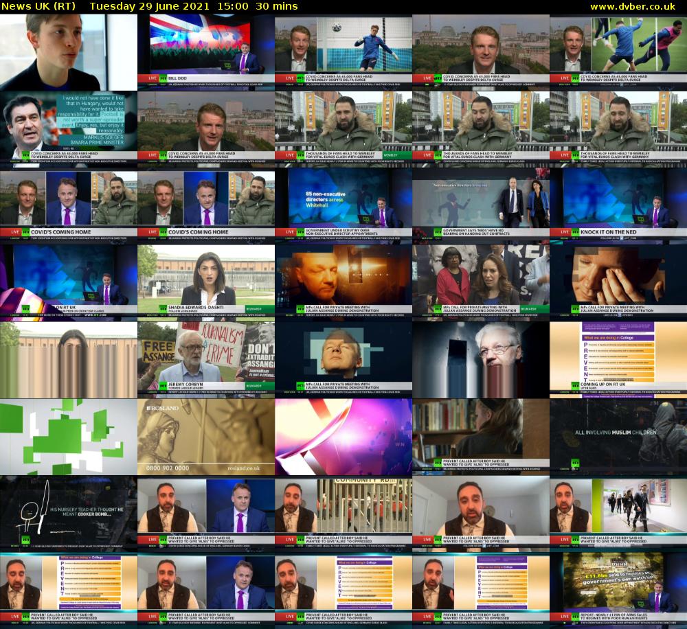 News UK (RT) Tuesday 29 June 2021 15:00 - 15:30