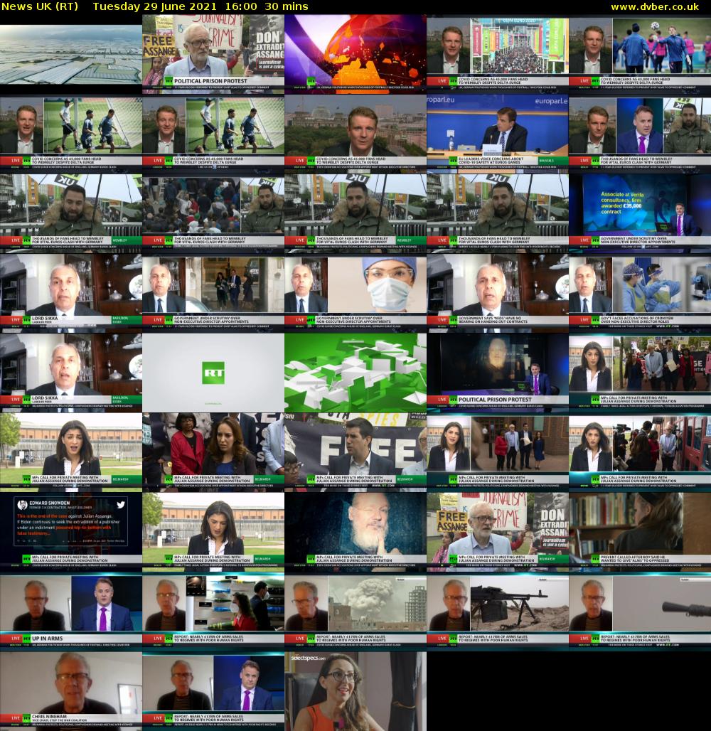 News UK (RT) Tuesday 29 June 2021 16:00 - 16:30