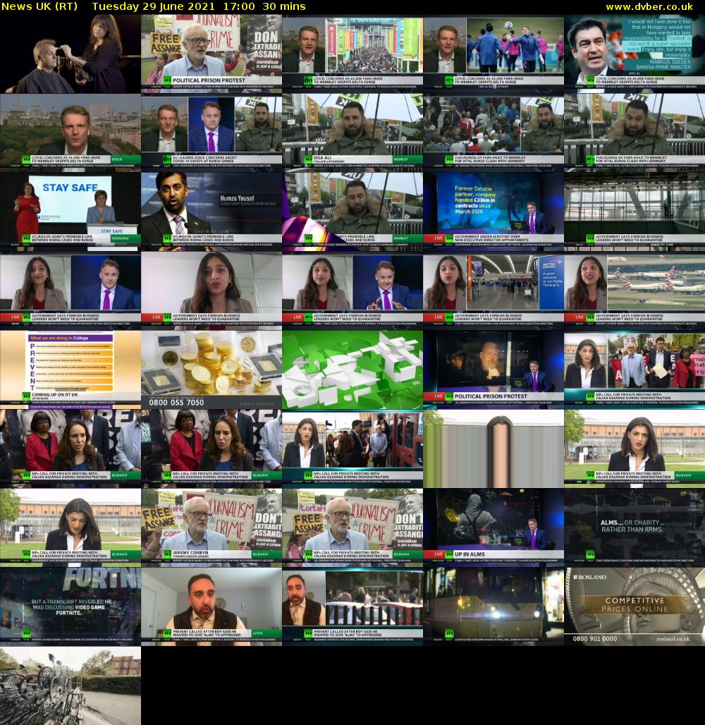 News UK (RT) Tuesday 29 June 2021 17:00 - 17:30