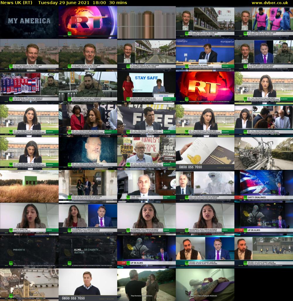 News UK (RT) Tuesday 29 June 2021 18:00 - 18:30