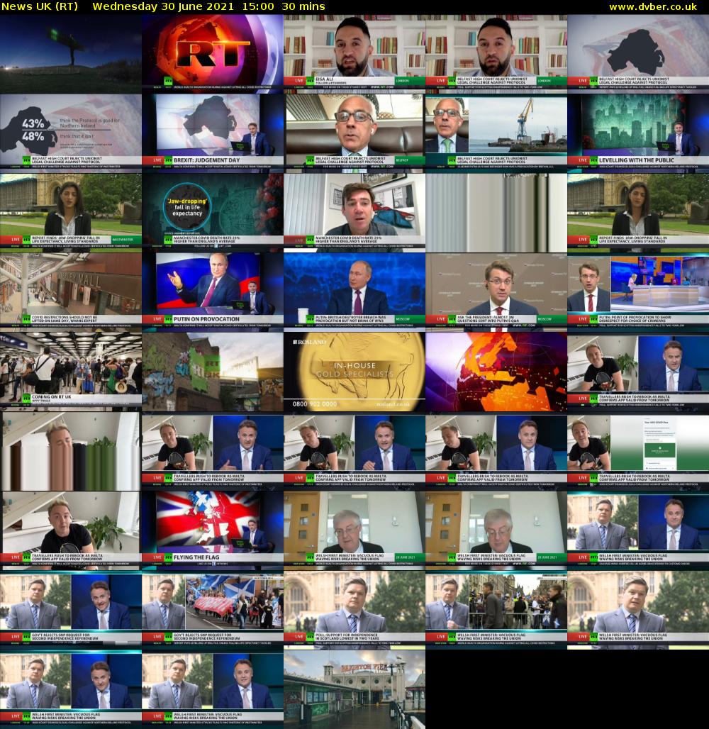 News UK (RT) Wednesday 30 June 2021 15:00 - 15:30