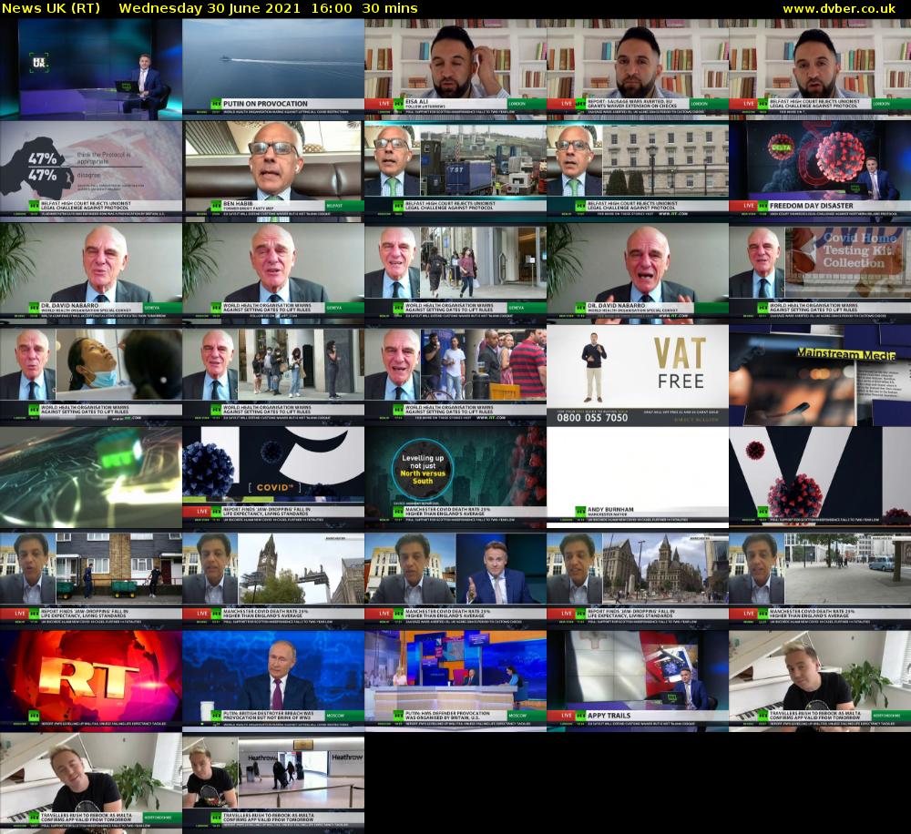 News UK (RT) Wednesday 30 June 2021 16:00 - 16:30