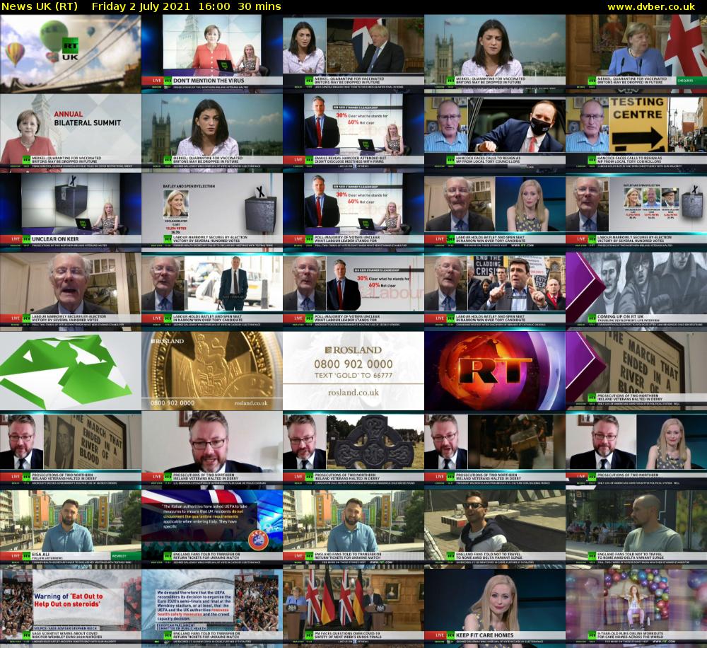 News UK (RT) Friday 2 July 2021 16:00 - 16:30