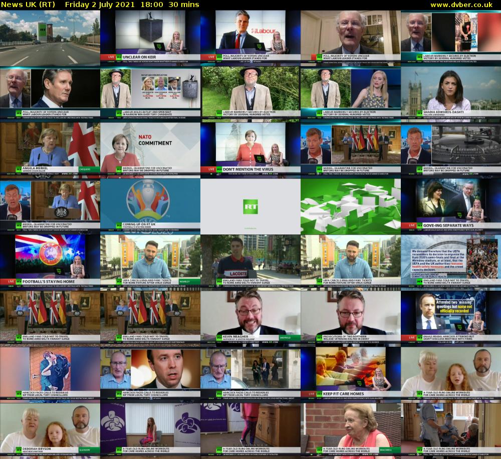 News UK (RT) Friday 2 July 2021 18:00 - 18:30
