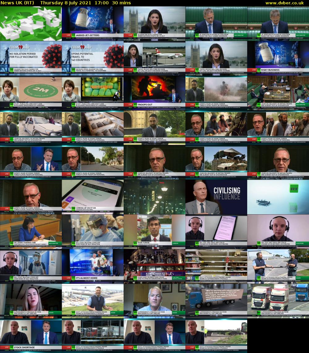 News UK (RT) Thursday 8 July 2021 17:00 - 17:30