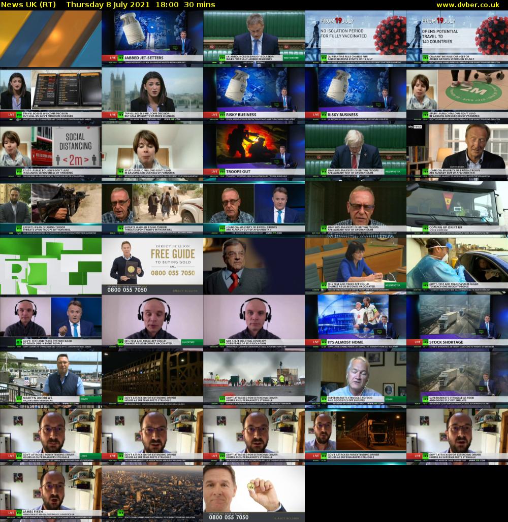News UK (RT) Thursday 8 July 2021 18:00 - 18:30