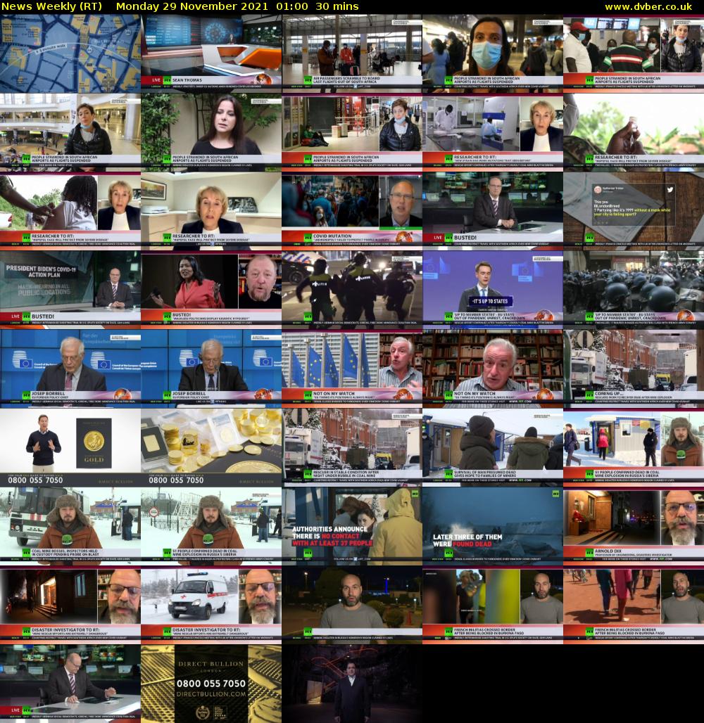 News Weekly (RT) Monday 29 November 2021 01:00 - 01:30