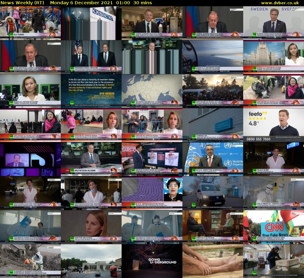 News Weekly (RT) Monday 6 December 2021 01:00 - 01:30